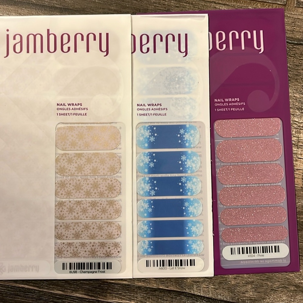 Lot of 3 Jamberry nail sheets